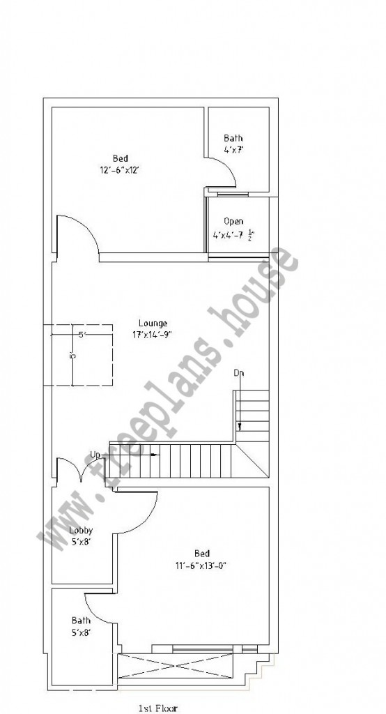 12'x45Feet First Floor Plan