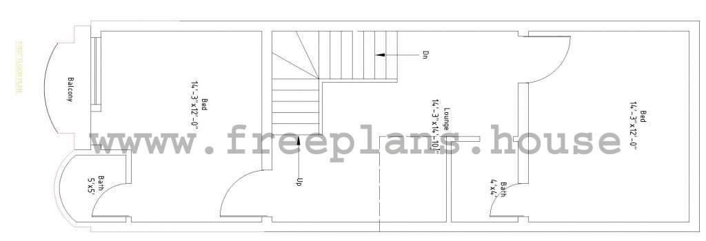 15x45 First Floor Plan