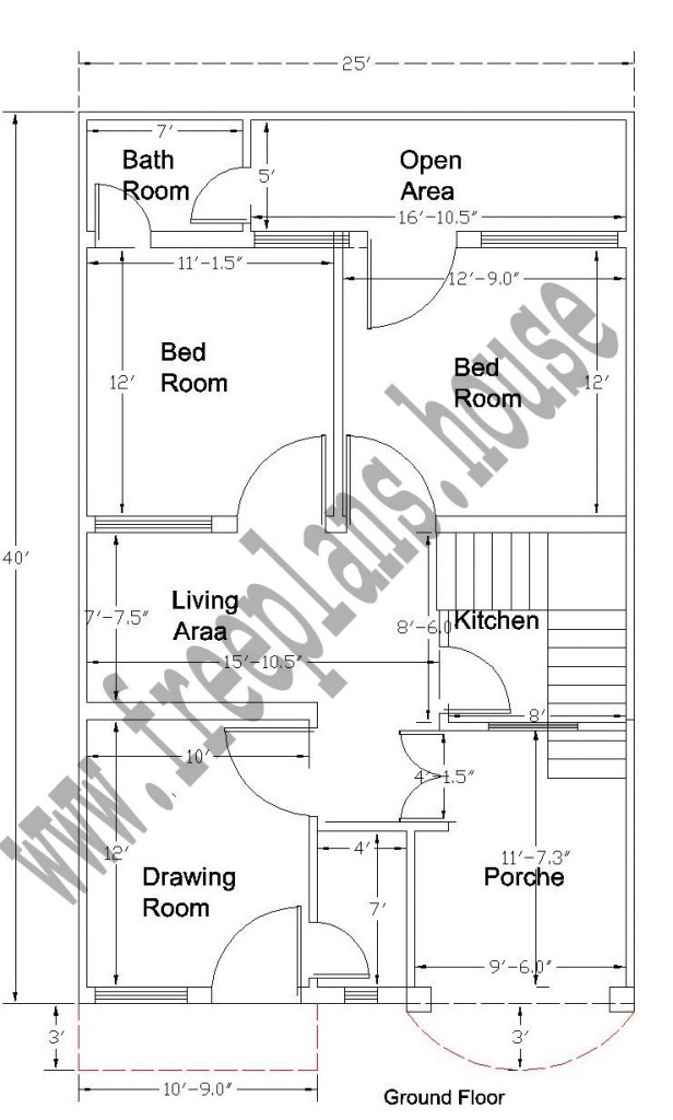 20X40 Feet Ground Floor Plan