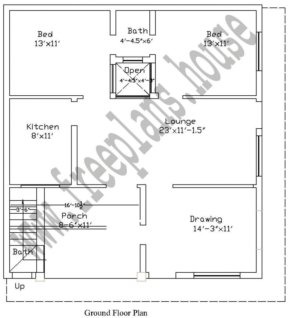 30×36 / 90 Square Meters House Plan – Free House Plans