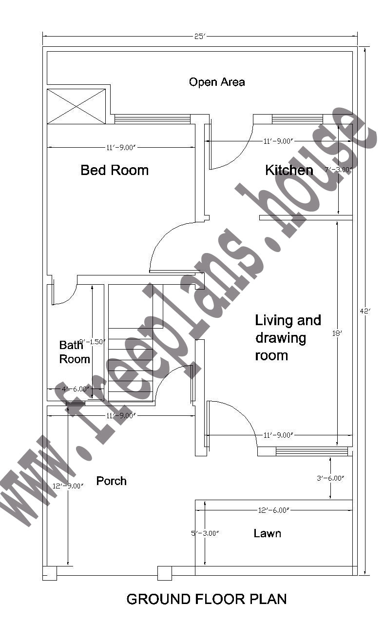 25×42 Feet /97 Square Meter House Plan Free House Plans