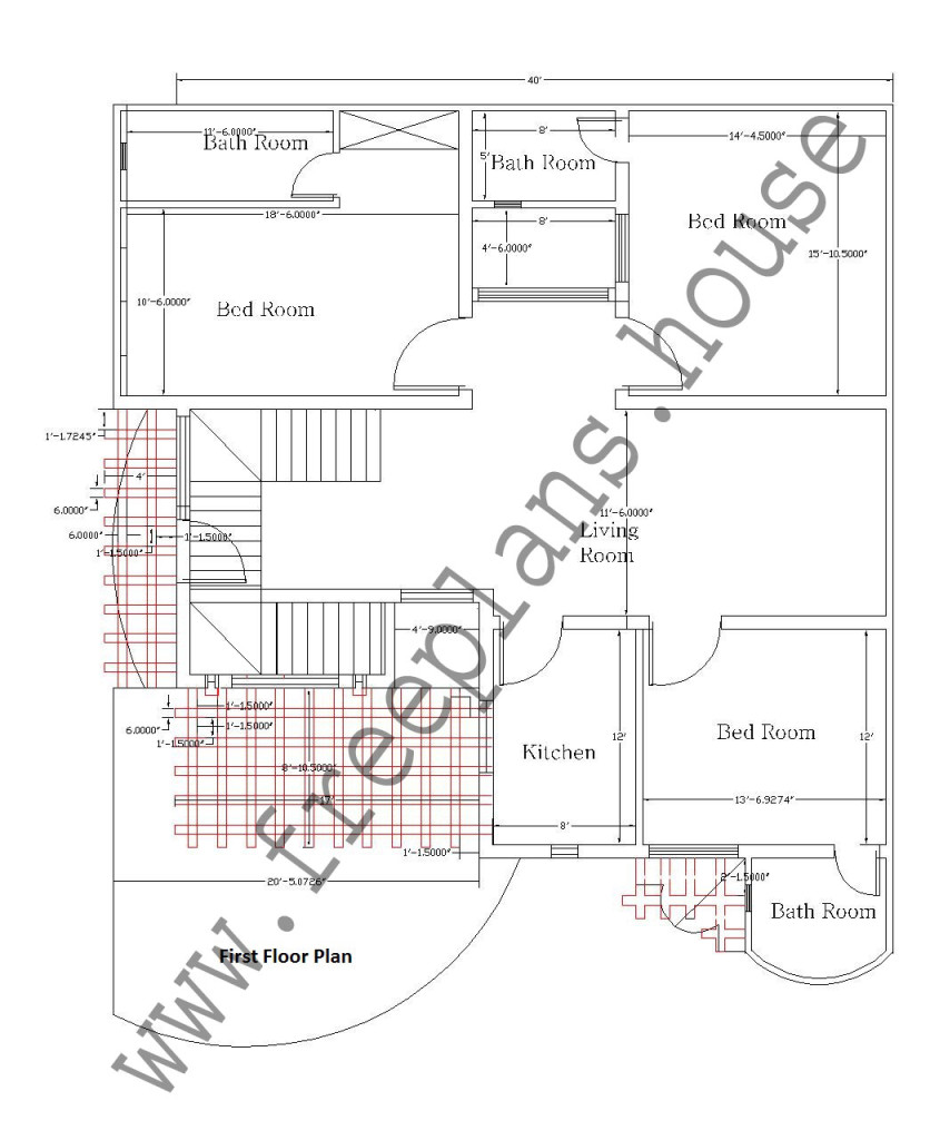40×48 Square Feet, 12×14 Square Meters House Plan – Free 